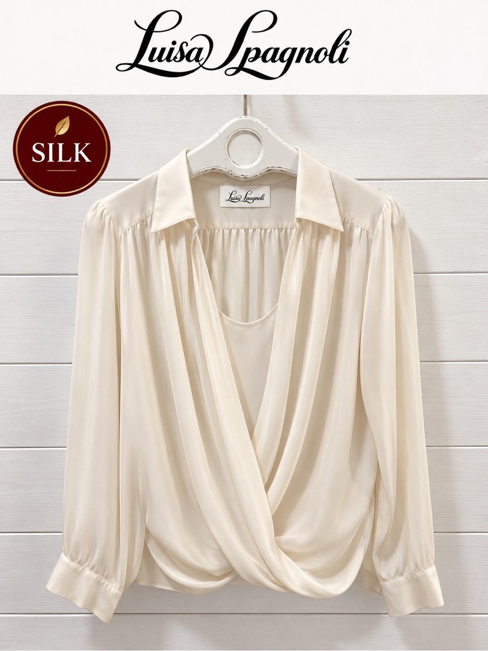 LUISA SPAGNOLI - Draped Silk Blouse - Size not specified M